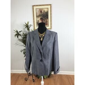 Le Suit Women Jacket 12 Blueish Long Sleeve Lined Clueless Preppy Office Siren